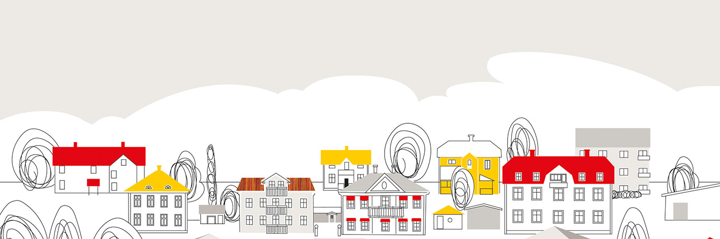Illustrationsbild med hus